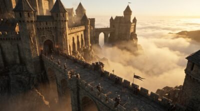 Castle Above The Clouds Wallpaper